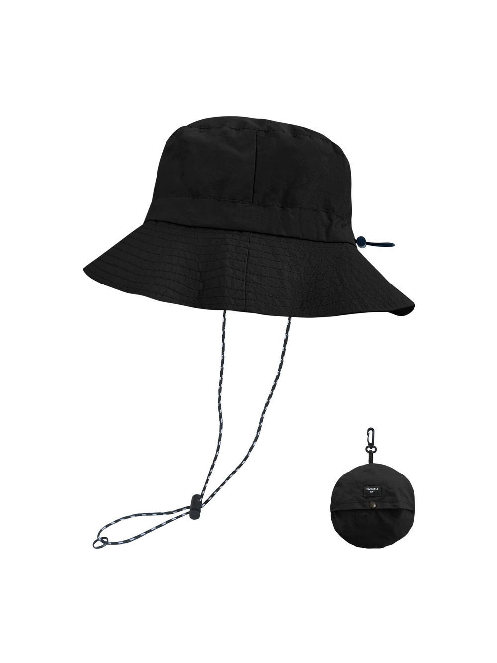 Sun Bucket Hats for Woman Men Lightweight Sun Hat | Pure Black | Size OS
